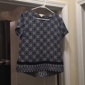 Navy and white J. Crew Top